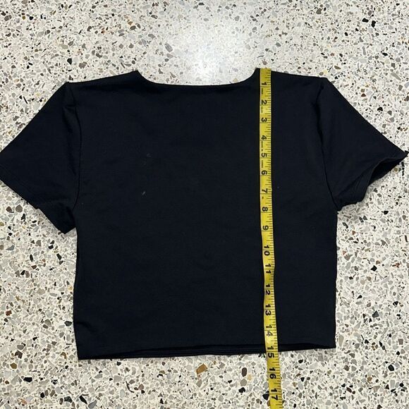 Aritzia Babaton black contour crew crop short sleeve top shirt medium m blue - Picture 5 of 5